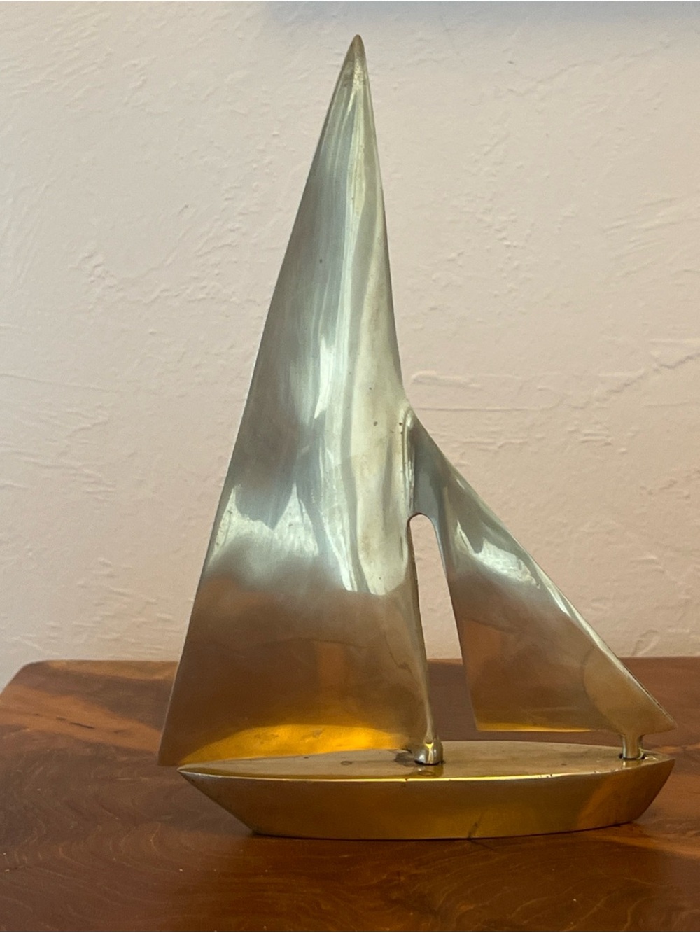 Brass Sailboat 7” x 5” Figurine Home Art - Gold